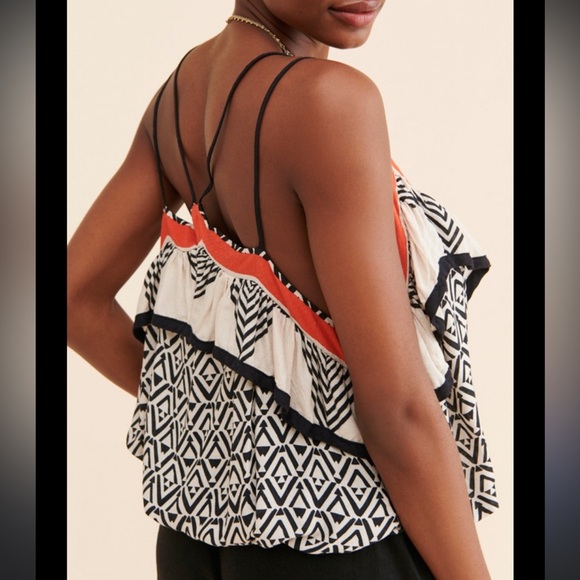 Free People Boho Print Ruffle Blouse - Picture 9 of 9